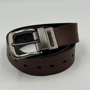 Columbia Reversible Belt Black Brown Mens Size XL 42-44 Faux Leather 1.5" Wide